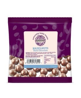 **Biona Organic Plain Chocolate covered Hazelnuts 70g 