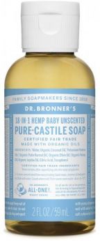 **Dr Bronner Baby-Unscented Pure-Castile Liquid Soap 60ml
