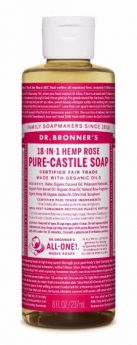 Dr Bronner Rose Pure-Castile Liquid Soap 237ml
