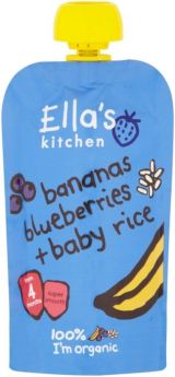 Ella's Kitchen S1 Rice Apple,Banana Blueberry 120g