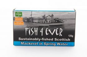 Fish 4 Ever ORG Mackerel in Spring Water 125g