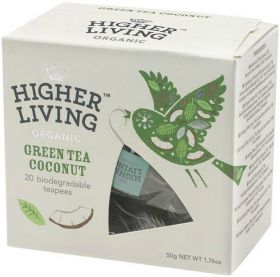 Higher Living ORG Green Coconut Teapees 50g (20's)