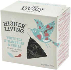 Higher Living ORG White Straw & Chilli Teapees 40g (20's)