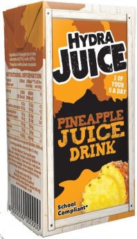 Hydra 75% Pineapple Juice Drink Cartons with Straw 200ml