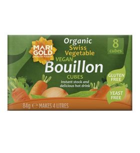 Marigold ORG GF Yeast Free Vegetable Vegan Bouillon Cubes Green 8