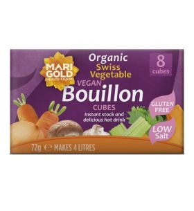 Marigold ORG Low Salt Vegan GF Bouillon Cube Purple 8's