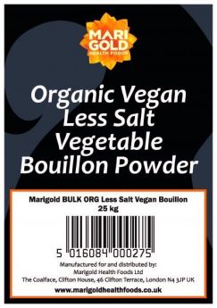 Marigold Bulk ORG Less Salt Vegan Bouillon Grey 25kgx1
