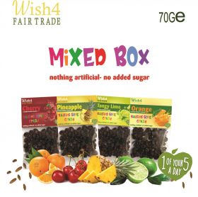 Wish4 Fairtrade MIXED Natural Flavoured Rasins 70g x12