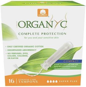 Organ(y)c Compact Tampons Applicator Super Plus 100% cotton 16pcs