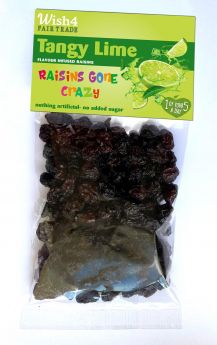 Wish4 Fairtrade Natural Tangy Lime Flavoured Raisins 70g x12